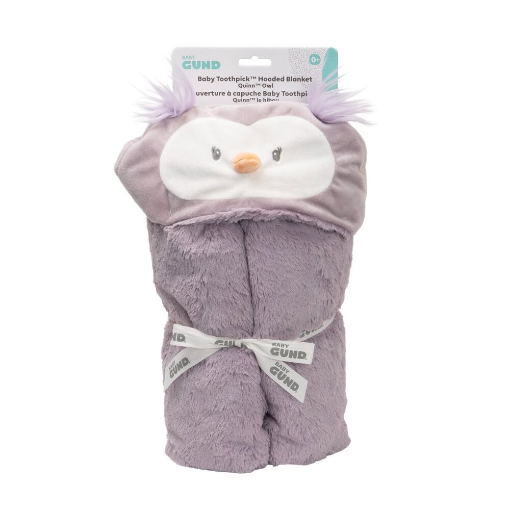 Baby GUND Baby Toothpick Quinn Owl Hooded Blanket Plush, Purple
